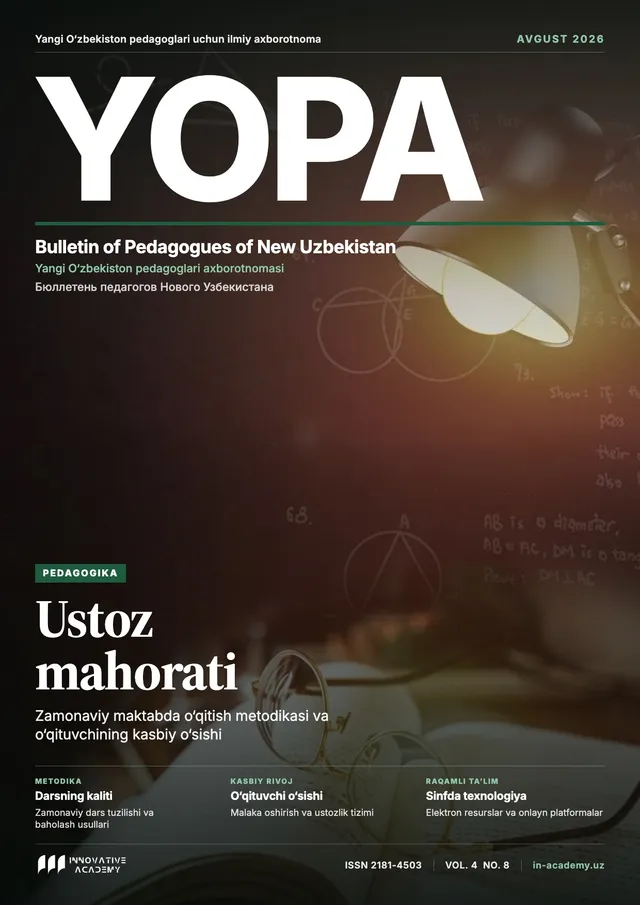 Yangi Oʻzbekiston pedagoglari axborotnomasi muqovasi